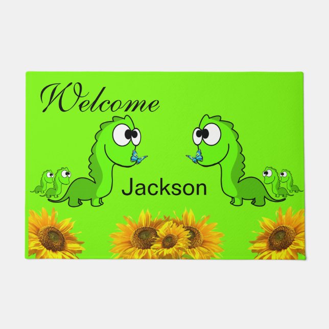 Paillasson Tournesol Floral Dinsoaur Porte Mat (Devant)