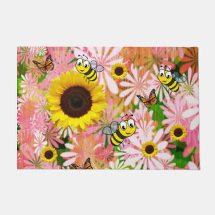 Paillasson Tournesol Papillon Bumblebee Porte Mat