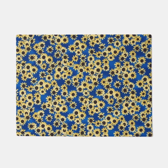 Paillasson Tournesol sur la natte bleue (Devant)