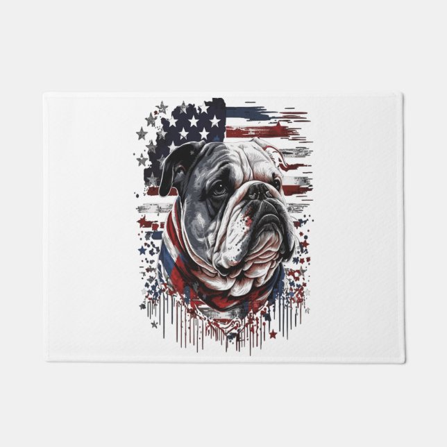 Paillasson TOUS LES AMÉRICAINS Amateurs de CHIENS anglais bul (Devant)