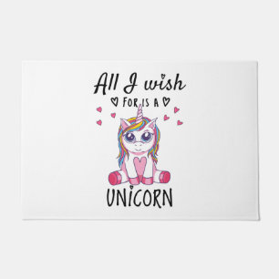 Paillasson Tout ce que je souhaite est une Licorne