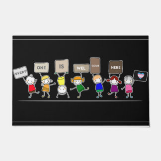 Paillasson Tout Le Monde Est Le Bienvenu Ici Mat, Enfants Mig