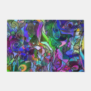 Paillasson Toutes les couleurs avec des tourbillons et des li