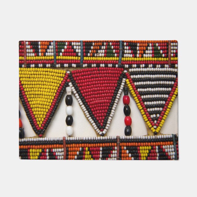 Paillasson Travail de perles tribal Maasai (Devant)