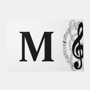Paillasson treble clef musique note musicien monogramme