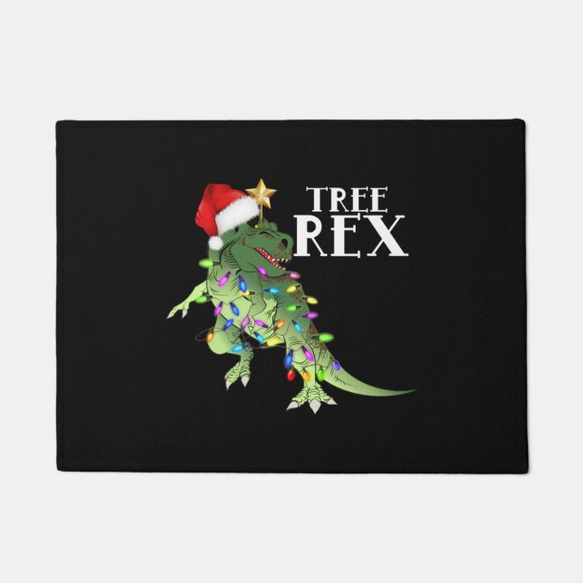 PAILLASSON TREE REX SANTA HAT DINOSAUR NOËL LUMIÈRES T-SHI (Devant)