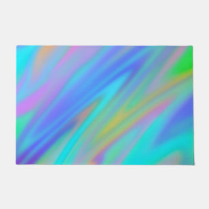Paillasson Trendy luxe vert bleu violet faux holographique