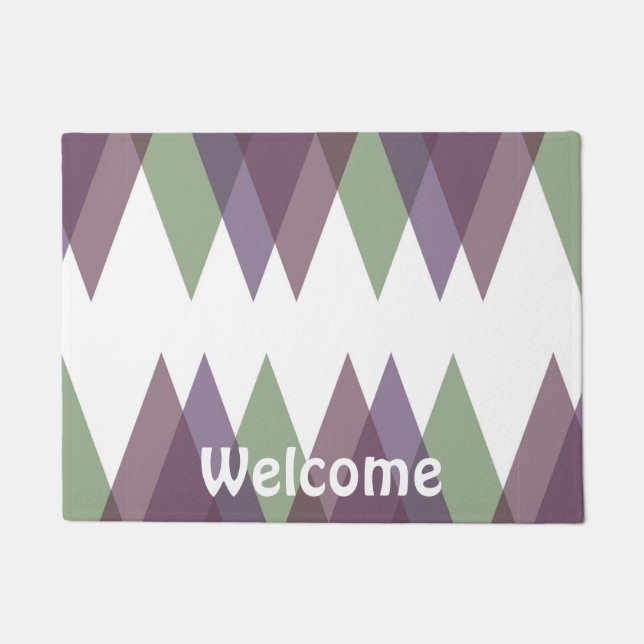 Paillasson Triangles mauve et vert (Devant)