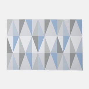 Paillasson Triangles modernes du milieu du siècle Sky Blue