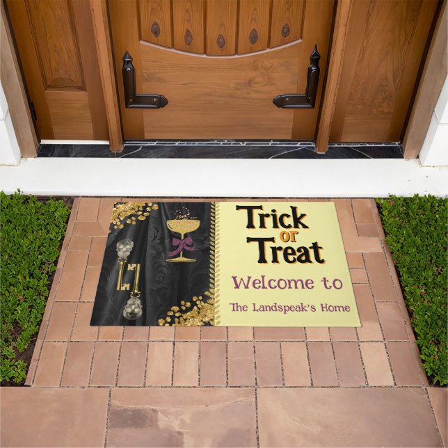 Paillasson Trick or Treat Gold Parties scintillant Skuls Hall (De plein air)