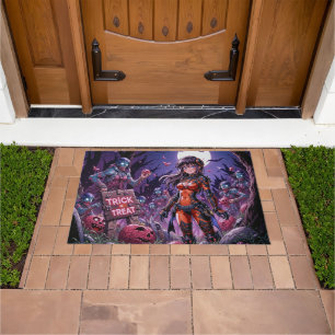 Paillasson Trick ou traiter Halloween Zombies distribuer le c