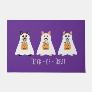 Paillasson Trick Ou Treat Corgi Ghost Dogs Halloween
