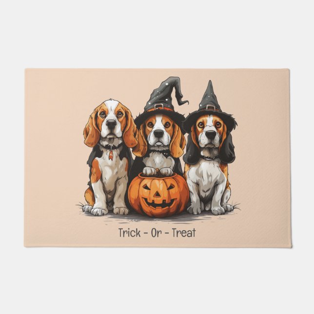 Paillasson Trick Ou Treat Halloween Chiens Beagles (Devant)