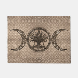 Paillasson Triple Lune avec pentagramme et arbre de vie
