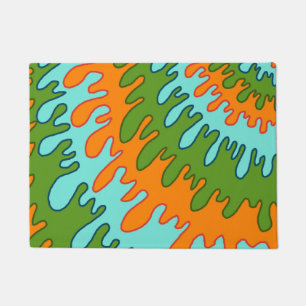 Paillasson Trippy Green Orange Liquid Dripe Motif Y2K