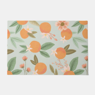Paillasson Tropical Citrus Floral Mint Green