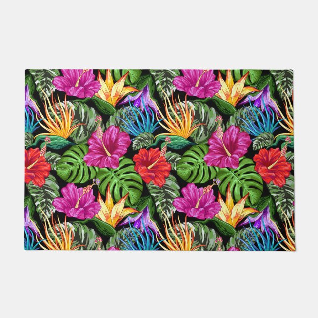 Paillasson Tropical Floral Motif d'humeur estivale (Devant)