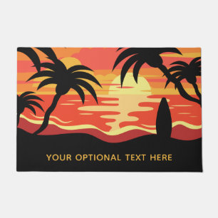 Paillasson Tropical Sunset mat de porte de texte personnalisé