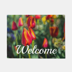 Paillasson Tulip Garden Porte de bienvenue textuelle