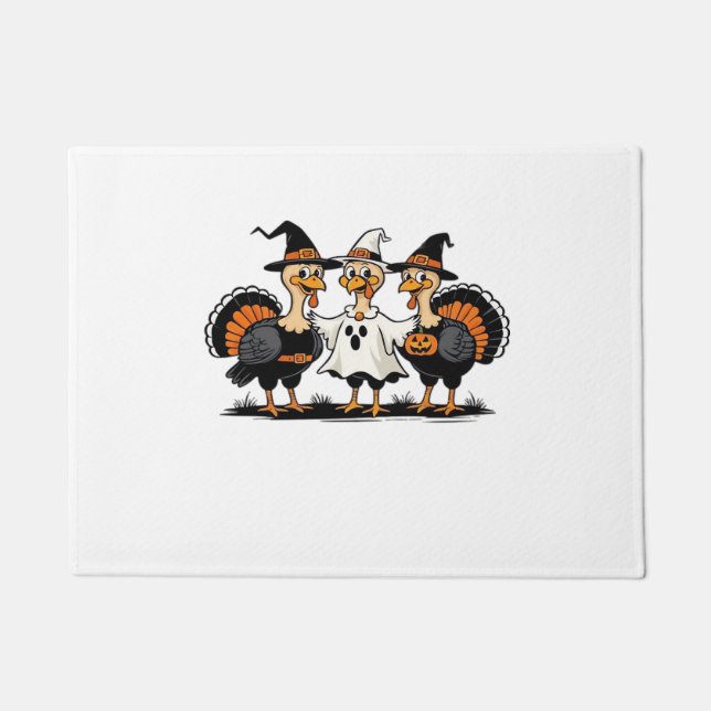 Paillasson Turquie Halloween Boo, Thanksgiving Turquie, Éffra (Devant)