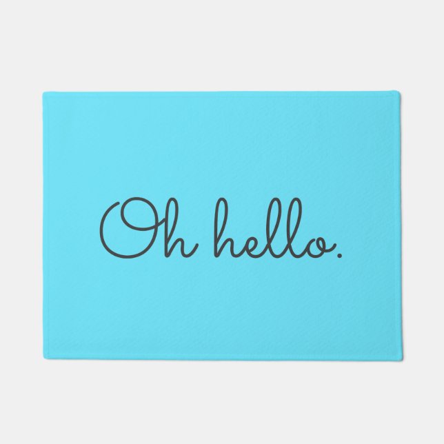 Paillasson Turquoise et Grey Oh Bonjour (Devant)