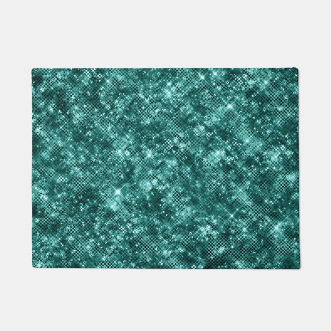 Paillasson Turquoise Glamour Brillant Points Élégant Chic (Devant)
