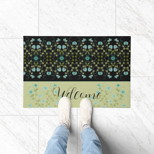 Paillasson Turquoise Noir Et Vert Clair (Intérieur)
