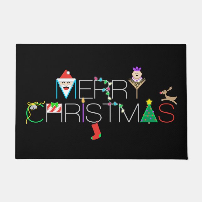 Paillasson Typographe de Merry Christmas (Devant)