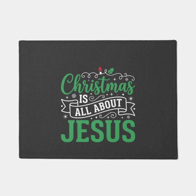 Paillasson Typographie de Noël, tout est question de Jésus (Devant)
