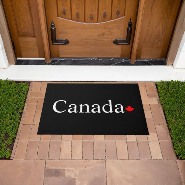 Paillasson Typographie du Canada avec feuille d'érable rouge  (De plein air)