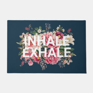 Paillasson Typographie florale du yoga d'Inhale Exhale