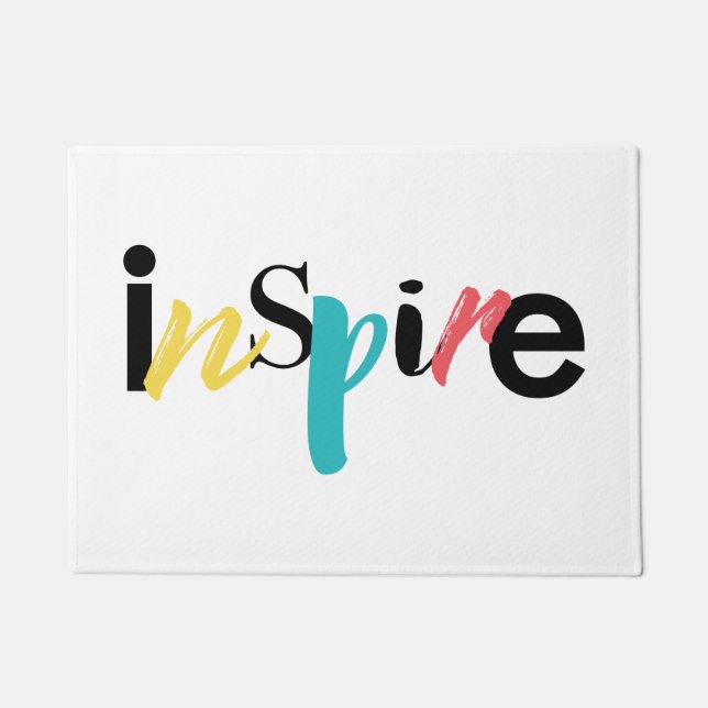 Paillasson Typographie moderne, créative et joyeuse d'Inspire (Devant)