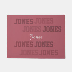 Paillasson Typographie Short Nom de famille Pink Collage