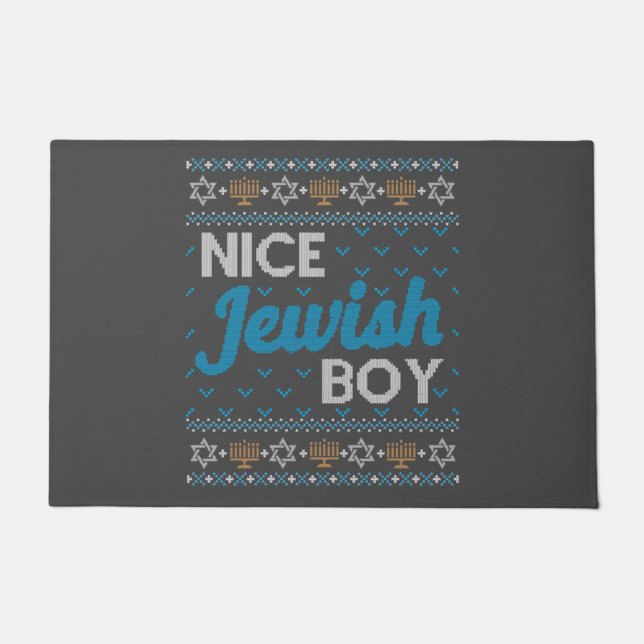 Paillasson Ugly Hanukkah Nice Jewish Boy Matching (Devant)