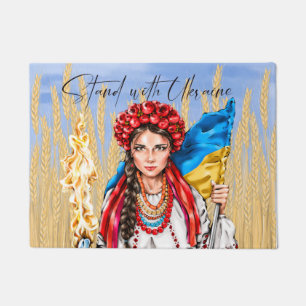 Paillasson Ukraine Femme soutien Carnet de sac à corde
