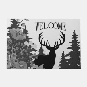 Paillasson Un cerf avec un gros sac à dos à l'extérieur de la