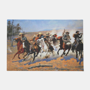 Paillasson Un Dash pour le Timber, peinture de Remington,