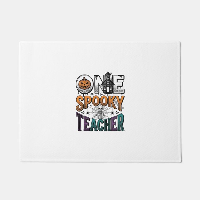 Paillasson Un design vectoriel Halloween d'un professeur effr (Devant)