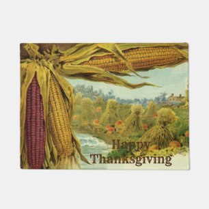 Paillasson Un joyeux Thanksgiving ; Maïs indien et meules de