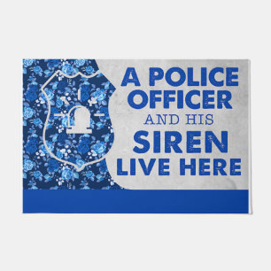 Paillasson Un Policier Et Sa Sirène Vivent Ici