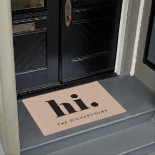 Paillasson Un simple Hi  Typographie audacieuse et moderne