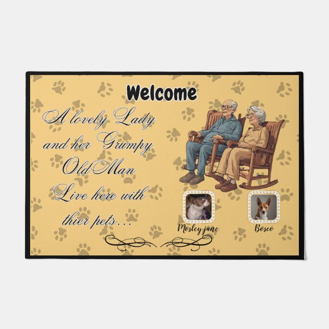 Paillasson Une belle dame et un vieil homme grincheux (Devant)
