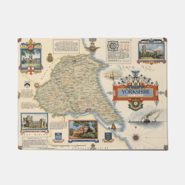 Paillasson Une carte de Yorkshire : Équitation est (Devant)