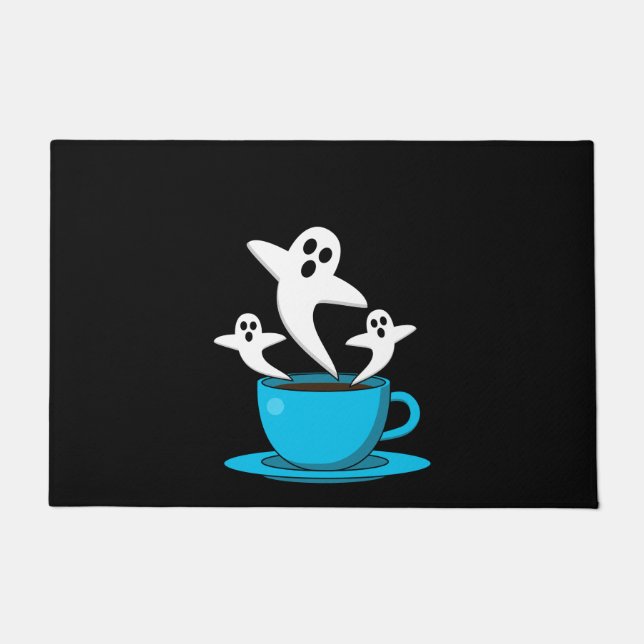Paillasson Une coupe de café fumeur fantôme (Devant)