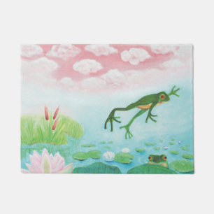 Paillasson Une Grenouille S'Enfonce Dans L'Étang Illustration
