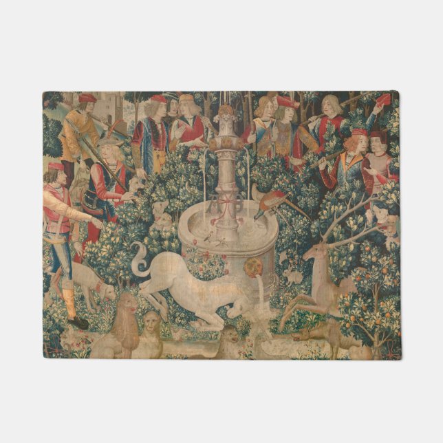 Paillasson Unicorn est trouvé, Tapisserie médiévale (Devant)