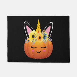 Paillasson Unicorne Citrouille Halloween Thanksgiving Cadeau