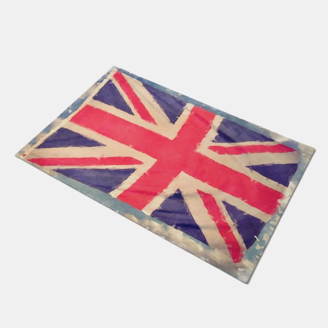 Paillasson UNION JACK FLAG grunge + votre idée (Incliné)