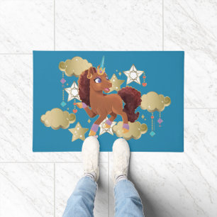 Paillasson Unique aux étoiles et aux nuages Unicorne