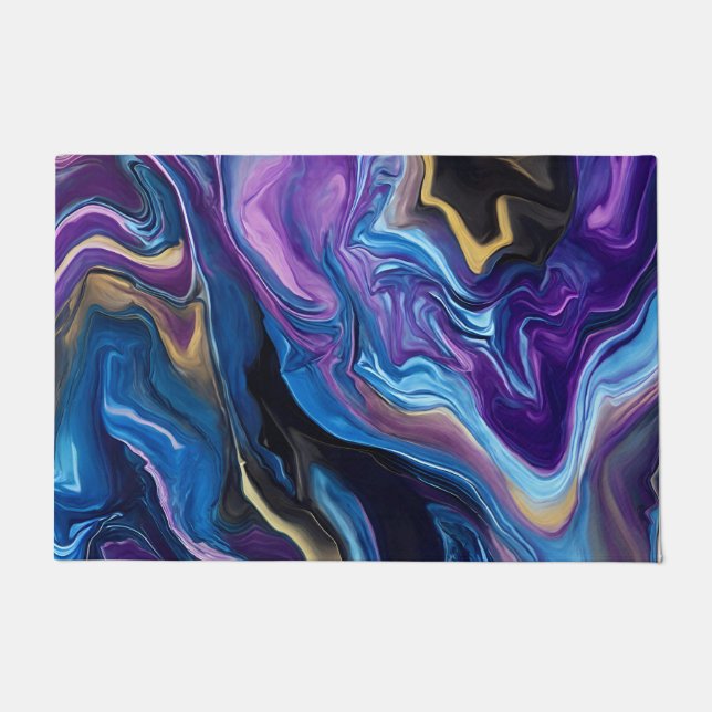 Paillasson Vagues colorées violet bleu Welcome Mat (Devant)